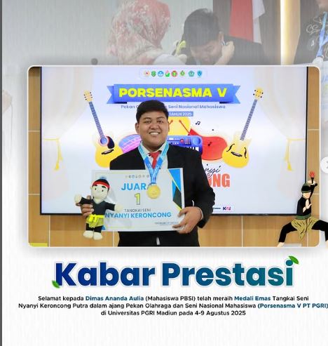Mahasiswa STKIP PGRI Pacitan Sabet Emas Nyanyi Keroncong di PORSENASMA V 2025