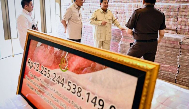 Presiden Prabowo Saksikan Pengembalian Uang Negara Rp13,25 Triliun, Tegaskan Hukum Tak Boleh Tebang Pilih