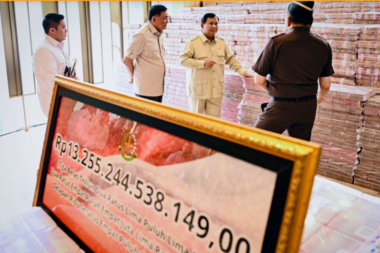 Presiden Prabowo Saksikan Pengembalian Uang Negara Rp13,25 Triliun, Tegaskan Hukum Tak Boleh Tebang Pilih