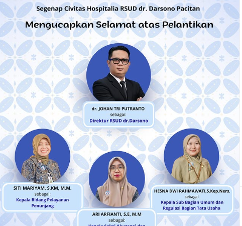 RSUD dr. Darsono Pacitan Miliki Pimpinan Baru, dr. Johan Tri Putranto Resmi Dilantik sebagai Direktur