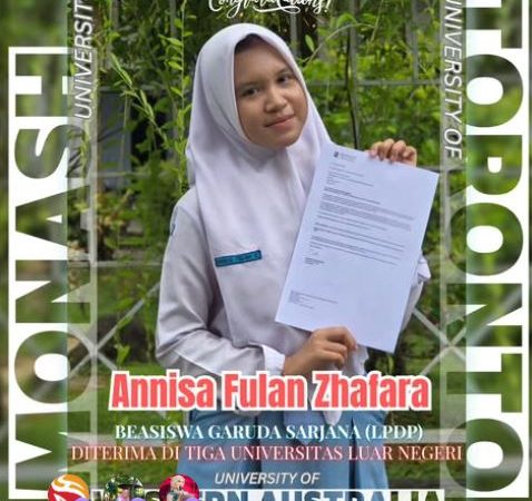 Annisa Fulan Zhafara Sukses Tembus University of Toronto, Monash, dan UWA