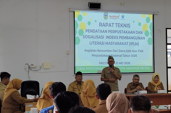 Pacitan Perkuat Pendataan Literasi, Dinas Perpustakaan Kearsipan Gelar Rapat Teknis dan Sosialisasi IPLM 2026