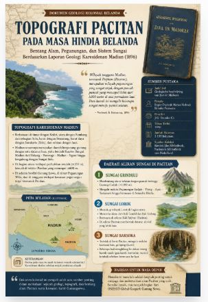 Topografi, Pegunungan, dan Daerah Aliran Sungai Pacitan Menurut Laporan Geologi Hindia Belanda