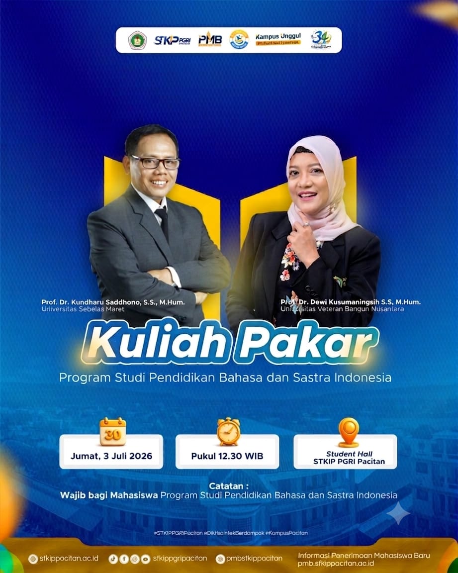 Prodi PBSI STKIP PGRI Pacitan Gelar Kuliah Pakar Hadirkan Dua Guru Besar pada Dies Natalis ke-34