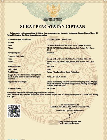 Karya “Rekam Jejak Peradaban Dunia Pacitanian” Resmi Kantongi HKI, Socio Cultura Indonesia Perkuat Literasi Sejarah Nusantara